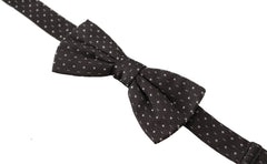 Dolce & Gabbana Gray Polka Dot 100% Silk Neck Papillon Tie - Neckties