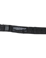 Dolce & Gabbana Gray Polka Dot Silk Adjustable Neck Men Papillon Bow Tie - Neckties