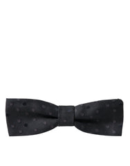 Dolce & Gabbana Gray Polka Dot Silk Adjustable Neck Men Papillon Bow Tie - Neckties