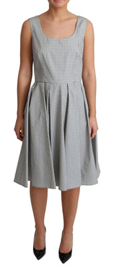 Dolce & Gabbana Gray Polka Dotted Cotton A-Line Dress - Dresses