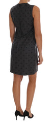 Dolce & Gabbana Gray Polka Dotted Sheath Wool Dress - IT40|S - Dresses