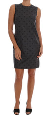 Dolce & Gabbana Gray Polka Dotted Sheath Wool Dress - IT40|S - Dresses