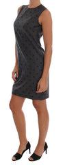 Dolce & Gabbana Gray Polka Dotted Sheath Wool Dress - IT40|S - Dresses