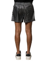 Dolce & Gabbana Gray Polyester Mid Waist Casual Bermuda Shorts - IT4 | S - Bermudas
