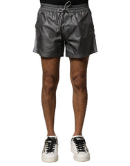 Dolce & Gabbana Gray Polyester Mid Waist Casual Bermuda Shorts - IT4 | S - Bermudas