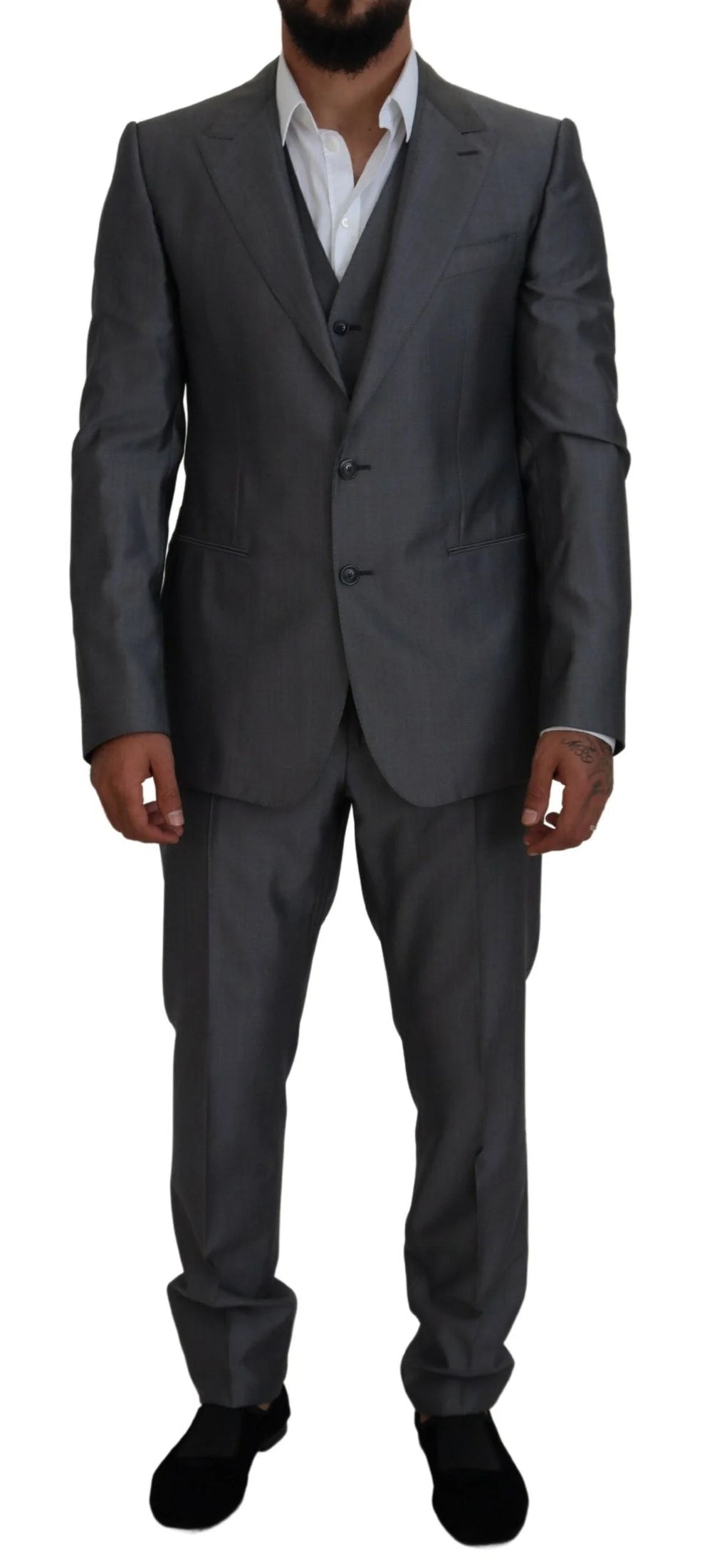 Dolce & Gabbana Gray SICILIA 3 Piece Slim Fit Suit - Suits