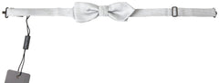 Dolce & Gabbana Gray Silk Adjustable Men Neck Papillon Bow Tie - Neckties