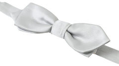 Dolce & Gabbana Gray Silk Adjustable Men Neck Papillon Bow Tie - Neckties