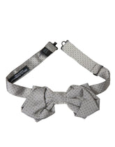 Dolce & Gabbana Gray Silk Adjustable Neck Men Bow Tie - Neckties