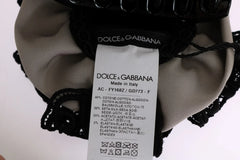 Dolce & Gabbana Gray Silk Black Lace Hair Claw - Hair Pins Claws & Clips