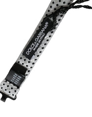 Dolce & Gabbana Gray Silk Polka Dot Adjustable Neck Men Papillon Bow Tie - Neckties