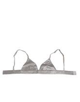 Dolce & Gabbana Gray Silk Satin Triangle Soft Cup Bra Underwear - IT2 | S - Bras