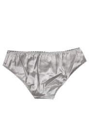 Dolce & Gabbana Gray Silk Stretch Bottom Low Waist Panty Underwear - IT2 | S - Briefs