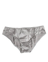 Dolce & Gabbana Gray Silk Stretch Bottom Low Waist Panty Underwear - IT2 | S - Briefs