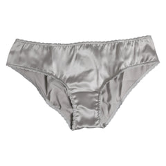 Dolce & Gabbana Gray Silk Stretch Bottom Low Waist Panty Underwear - IT2 | S - Briefs
