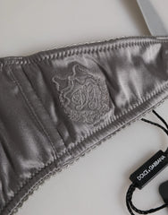Dolce & Gabbana Gray Silk Underwired Balconette Bra Underwear - IT2 | S - Bras