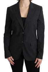 Dolce & Gabbana Gray Single Breasted Blazer Cotton Jacket - IT44|L - Sport Jackets