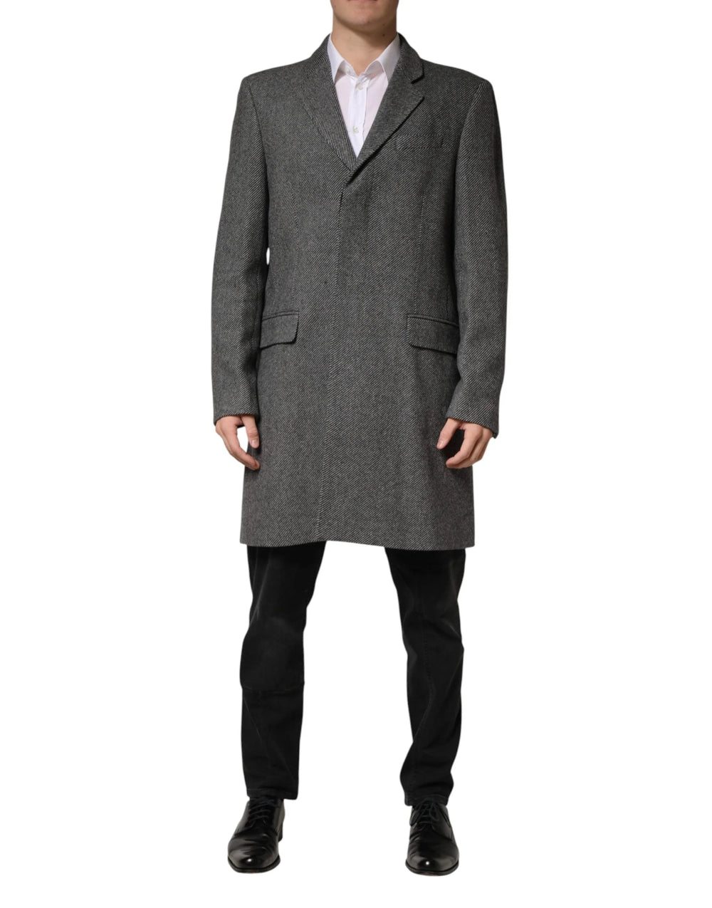 Dolce & Gabbana Gray Single Breasted Men Trench Coat Jacket - IT50 | L