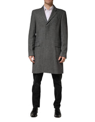 Dolce & Gabbana Gray Single Breasted Men Trench Coat Jacket - IT50 | L
