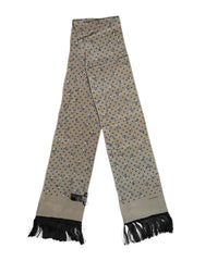 Dolce & Gabbana Gray Skulls Silk Fringes Men Foulard Scarf - Scarves & Shawls