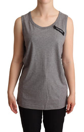 Dolce & Gabbana Gray Sleeveless Round Neck Tank Top T-shirt - IT38|XS - Tank Tops