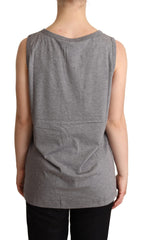 Dolce & Gabbana Gray Sleeveless Round Neck Tank Top T-shirt - IT38|XS - Tank Tops