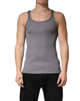 Dolce & Gabbana Gray Sleeveless Round Neck Tank Top T-shirt - IT48 | M