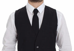 Dolce & Gabbana Gray Slim Fit Button Front Dress Formal Vest - 48 | M - Vests