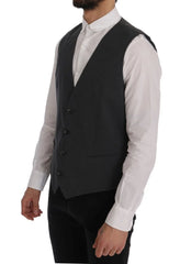 Dolce & Gabbana Gray STAFF Cotton Striped Vest - IT50 | L - Vests