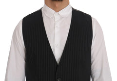 Dolce & Gabbana Gray STAFF Cotton Striped Vest - IT50 | L - Vests