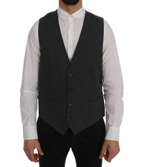 Dolce & Gabbana Gray STAFF Cotton Striped Vest - IT50 | L - Vests