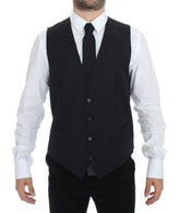 Dolce & Gabbana Gray Stretch Formal Dress Vest Gilet - IT50 | L - Vests