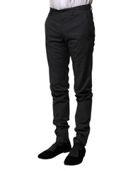 Dolce & Gabbana Gray Striped Cotton Formal Pants - IT44 | XS - Trousers