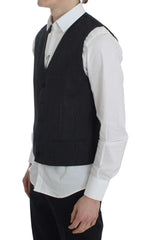 Dolce & Gabbana Gray Striped Formal Vest - IT50 | L - Vests