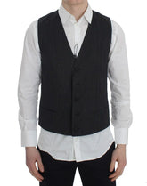 Dolce & Gabbana Gray Striped Formal Vest - IT50 | L - Vests