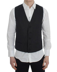 Dolce & Gabbana Gray Striped Formal Vest - IT50 | L - Vests