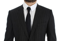 Dolce & Gabbana Gray Striped Slim Fit Wool Blazer - IT50 | L - Sport Jackets