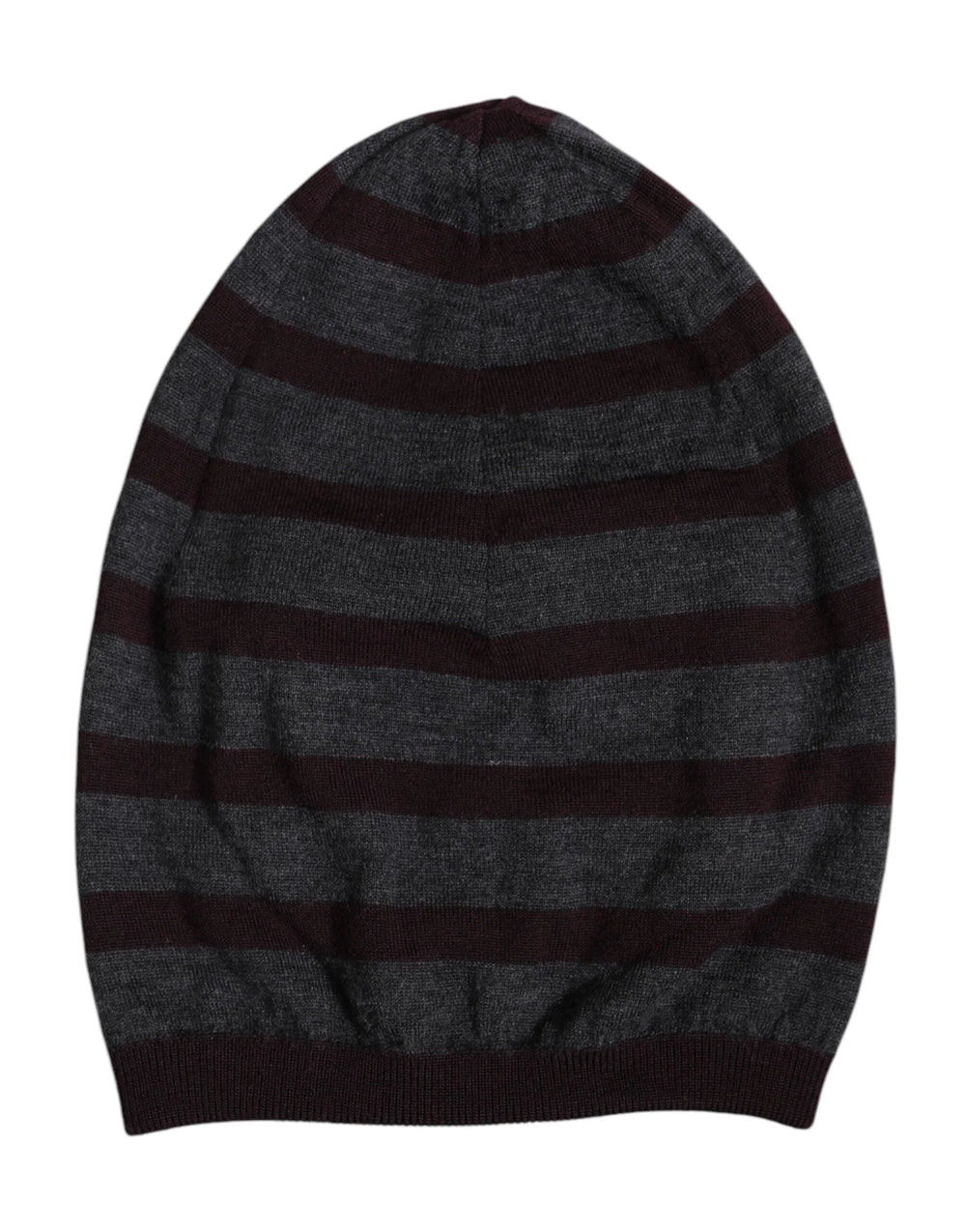 Dolce & Gabbana Gray Striped Wool Knitted Winter Beanie Hat