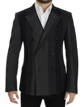Dolce & Gabbana Gray striped wool stretch blazer - IT48 | M - Sport Jackets