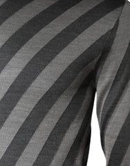 Dolce & Gabbana Gray Stripes Long Sleeve Round Neck Pullover Sweater - IT46 | S - Sweaters