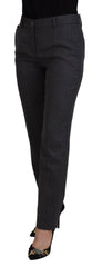 Dolce & Gabbana Gray Stripes Wool Tapered Women Pants - IT38|XS - Trousers