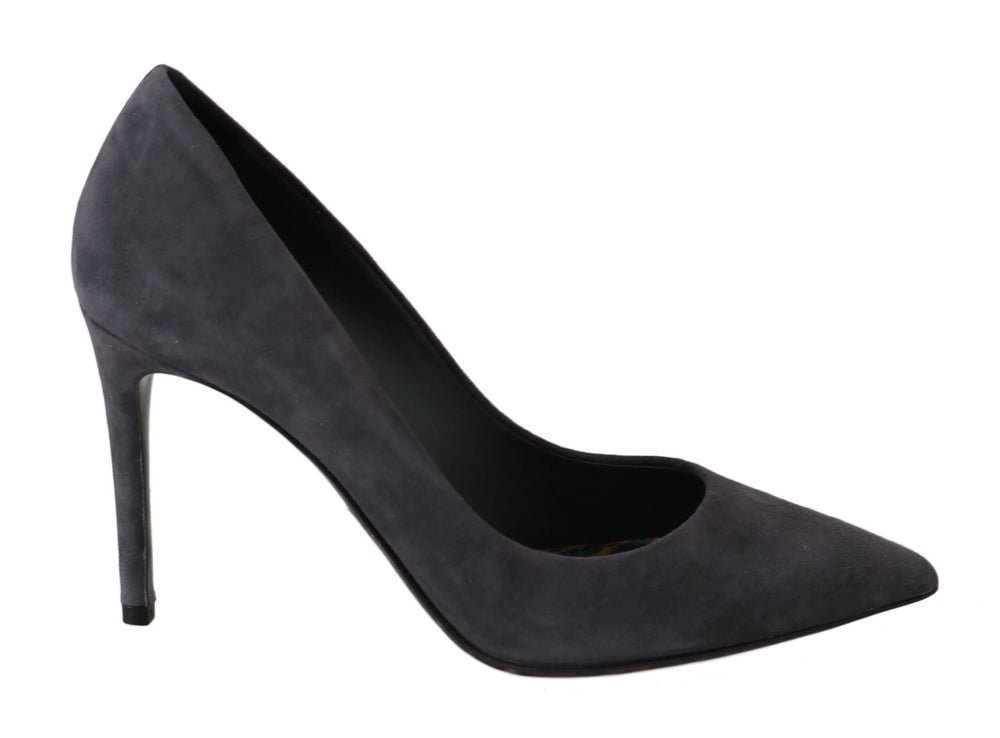 Dolce & Gabbana Gray Suede Leather Stiletto Shoes Heels - EU40.5/US10 - Heels