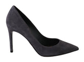 Dolce & Gabbana Gray Suede Leather Stiletto Shoes Heels - EU40.5/US10 - Heels