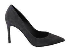 Dolce & Gabbana Gray Suede Leather Stiletto Shoes Heels - EU40.5/US10 - Heels