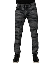 Dolce & Gabbana Gray Tie Dye Cotton Skinny Men Denim Jeans - IT48 | M - Jeans