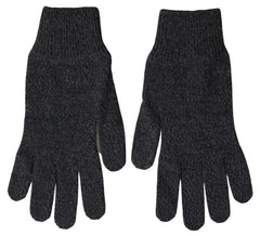 Dolce & Gabbana Gray Virgin Wool Knit Hands Mitten Men Gloves - Gloves & Mittens