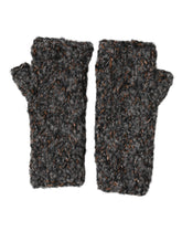 Dolce & Gabbana Gray Virgin Wool Knitted Fingerless Men Gloves - 9|M