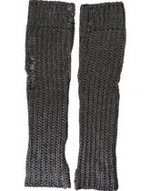 Dolce & Gabbana Gray Viscose Knitted Finger Less Gloves - 7.5|S - Gloves & Mittens