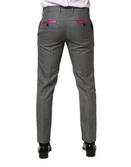 Dolce & Gabbana Gray Viscose Skinny Men Dress Trouser Pants - IT48 | M