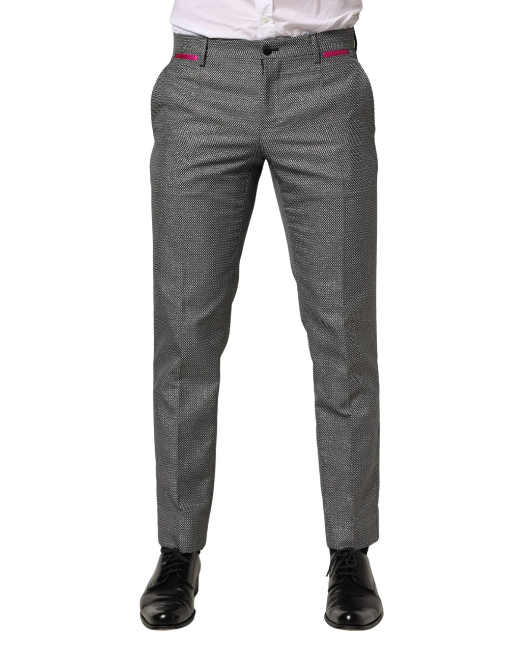 Dolce & Gabbana Gray Viscose Skinny Men Dress Trouser Pants - IT48 | M